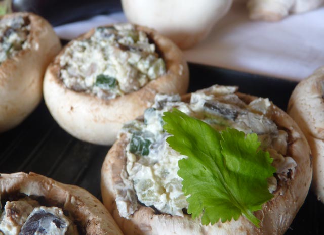 recette rapide de Champignons farcis aux légumes