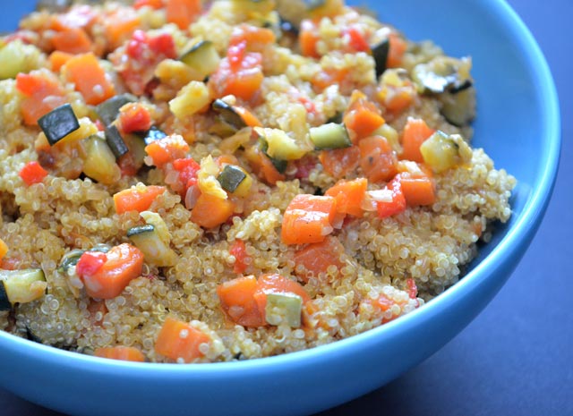 Quinoa-aux-3-legumes, une bonne idée pour accompagner vos repas printaniers