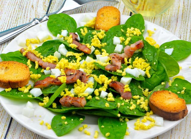 recette de Salade aux épinards