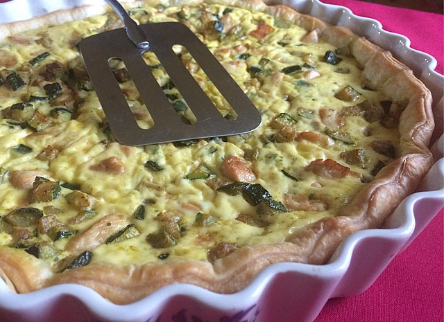 recette de Tarte poulet courgettes au curry